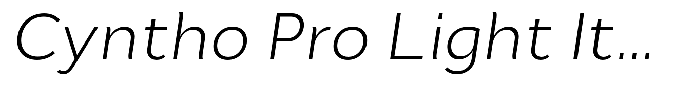 Cyntho Pro Light Italic